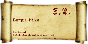 Bergh Mike névjegykártya
